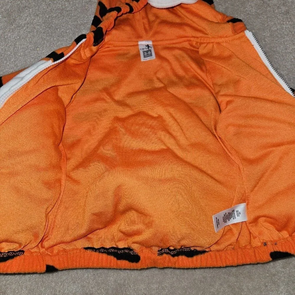 Carter's Orange Tiger Halloween Costume Baby 3-6 Months Jacket 6-9 Months Pants